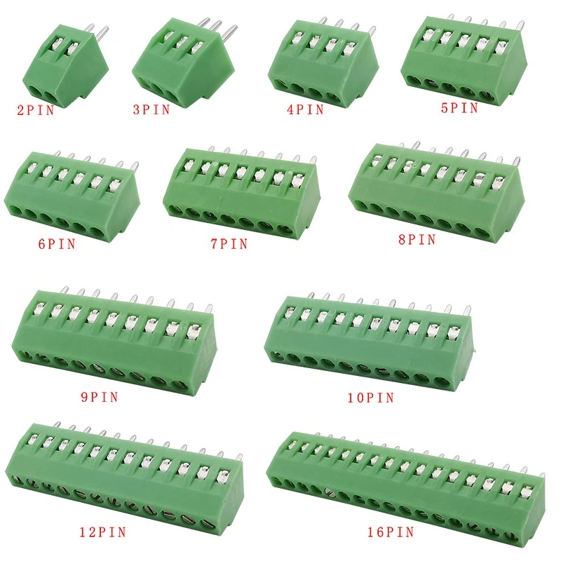 5.08mm 2 3 4 5 6 Pin Right Angle Terminal Plug Type 300V 10A 5.08mm Pitch Connector PCB Screw Terminal Block
